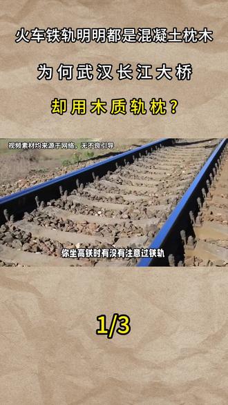 火车铁轨明明都是混凝土枕木,为何武汉长江大桥却用木质轨枕? #科普 #科普一下 #大国重器 #大国崛起 #国之重器