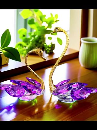 高档K9水晶玻璃天鹅摆件手工轻奢创意电视柜酒柜玄关摆件情侣结婚@DOU+上热门 @抖加🔥上热门🔥dou+🔥热点宝 @上热门🔥🔥🔥