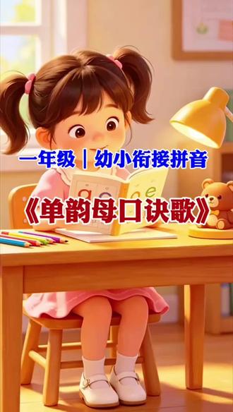 拼音单韵母四声调跟读 学习拼音没有诀窍,就是多读多练,一二三四声调都要读准#拼音 #拼音拼读 #韵母 #幼小衔接