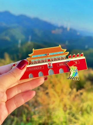 谁懂啊!这枚冰箱贴把家国情怀焊在里面啦!可移动徽章!金属质感超绝!拿在手里很有分量! #纪念章 #冰箱贴 #祖国万岁 #我爱我的祖国