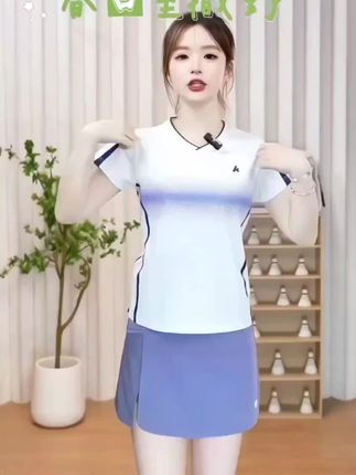kawasaki/川崎2025款春夏季运动短袖T恤男女吸汗透气专业羽毛球服#川崎羽毛球服