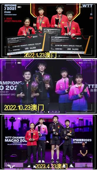 #wtt澳门冠军赛2023 #中国乒乓里都是青春 1月、10月、4月,1104谁的生日啊#孙颖莎,23号,2+3=5,0511谁的生日啊#王楚钦!磕CP的终点是#玄学,澳门真大头福地啊!