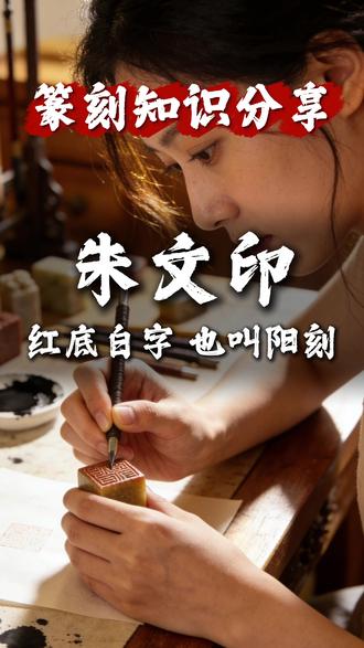 朱文印就是“红底白字”也叫“阳刻” #朱文印 #阳刻 #篆刻 #入门知识