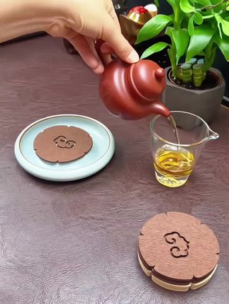 中国风创意毛毡杯垫,隔热防滑禅意十足! #吸水毛毡垫 #创意杯垫 #中国风杯垫 #隔热防滑 #吸水毛毡杯垫