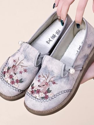 夏季老北京布鞋女包头国风网面鞋一脚蹬妈妈鞋软底透气懒人鞋#鞋子 #休闲鞋 #一脚蹬 #妈妈鞋 #老北京布鞋