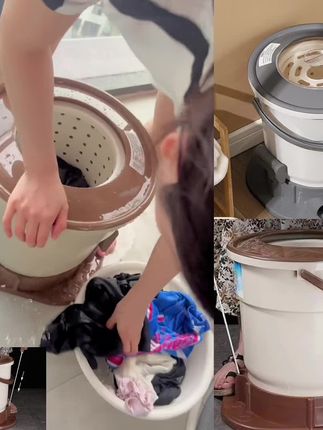 】手动免电脱水机家用学生宿舍甩干水桶手拉式衣服沥水器