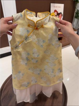 巨巨巨巨高品~#儿童旗袍连衣裙 #女童款新中式穿搭 #高品质童装 #面料柔软舒适 #女童夏季连衣裙