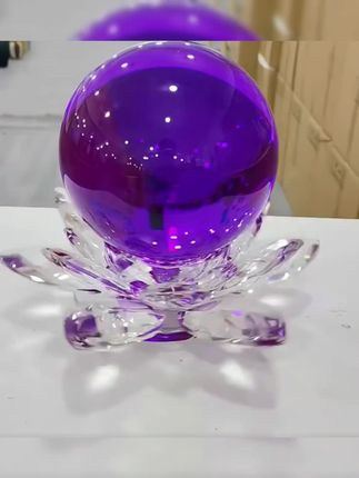 K9水晶玻璃紫色转运球荷花台家居装饰品适合客厅电视柜玄关摆放#装饰摆件 #摆件 #水晶摆件 #水晶工艺品 #好物推荐🔥