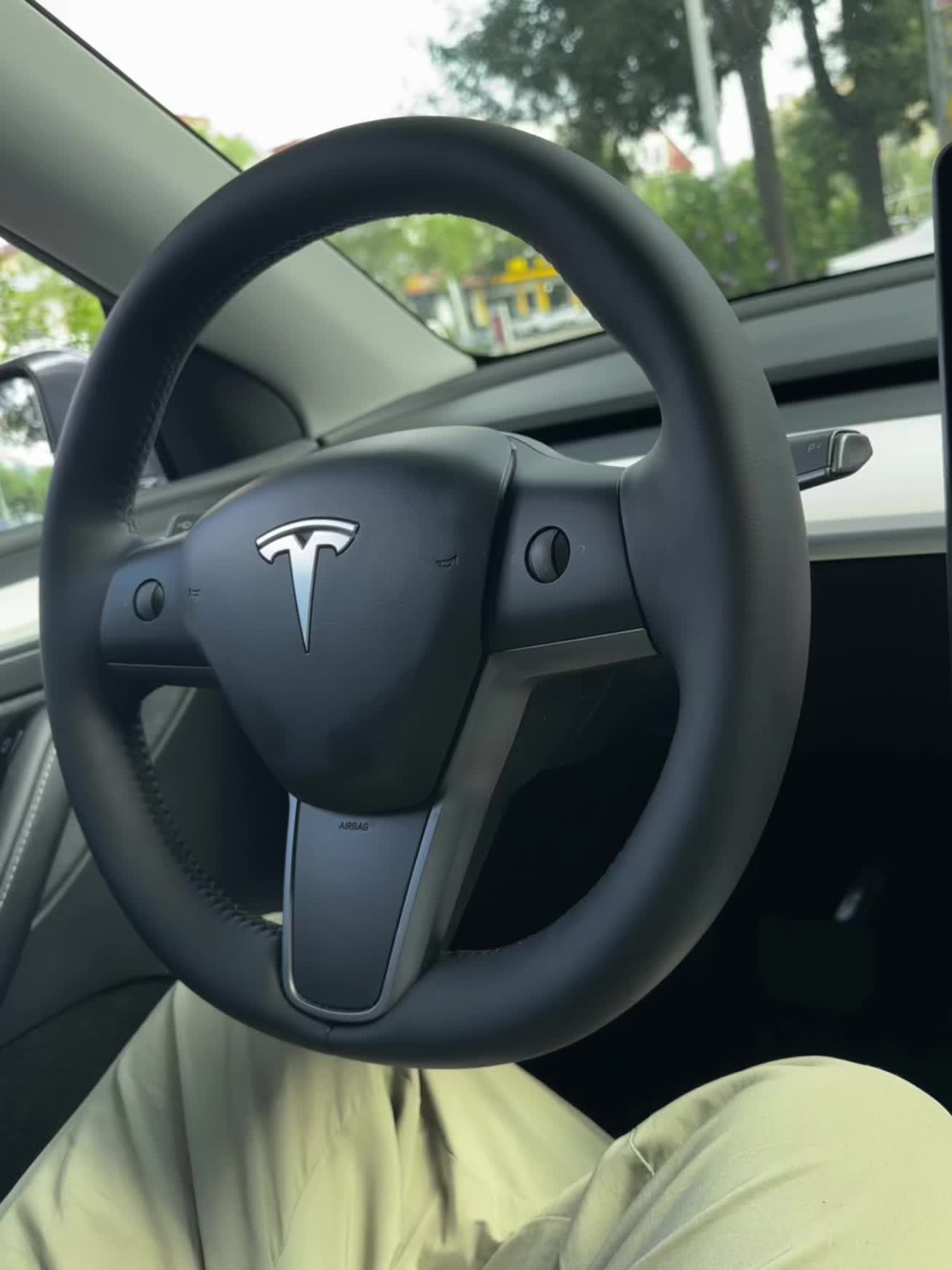 适用于特斯拉model3, modelY专车专用手缝全包把套抗菌纳帕皮方向盘套 #model3 #modely