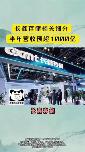 长鑫存储相关细分,半年营收预超1000亿 #股票知识分享 #股票投资技巧 #学习股票知识