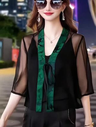 #冰丝上衣 #新中式上衣 #洋气上衣