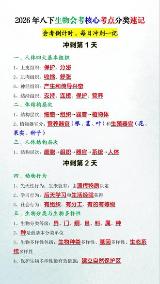 2026年八下生物会考已经进入会考倒计时了,这本初中生物知识点思维导图,全都是生物必考知识点,家长快给孩子准备一本#初中生物 #思维导图 #考点梳理 #必考考点 #初中会考