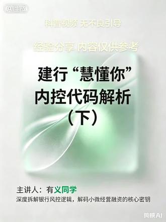 惠懂你内控代码知识经验分享#惠懂你 #知识分享 #经验分享 #避坑指南