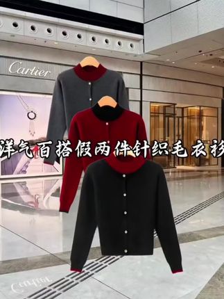 洋气百搭春秋新款假两件针织毛衣#谁穿谁好看#秋冬穿搭 #针织衫 #春秋穿搭 #只做高品质