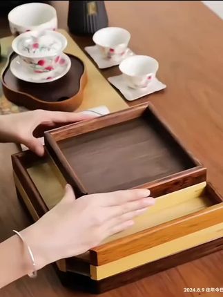 竹制胡桃色普洱茶饼分茶盘357克茶叶托盘拨茶赏茶盘茶具茶道配件#茶生活 #茶器之美 #茶盘 #分茶盘#茶具好物推荐