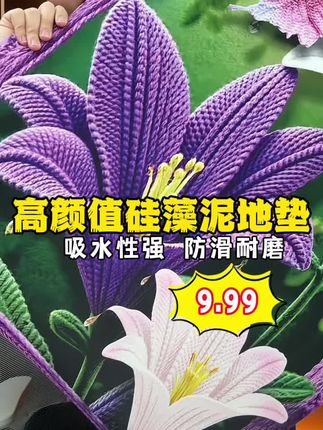 高颜值硅藻泥地垫 立体印花设计 吸水性强 防滑耐磨 喜欢的哥哥姐姐们9.99直接带走!
