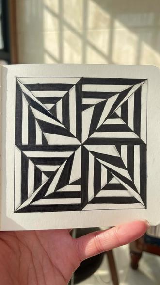 第二十八幅『视觉大风车』#每日一画 #禅绕画 #视觉震撼 #每日分享 #线条画