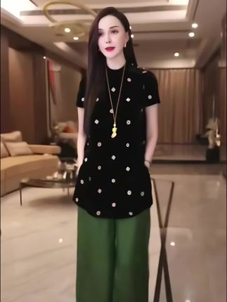 轻奢高级感文艺风裤套装2025夏季新款短袖百搭好看衬衫+纯色裤子