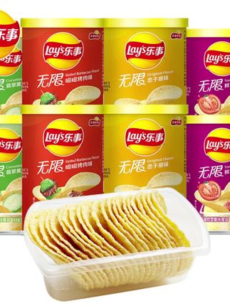 乐事无限薯片罐装黄瓜原味学生党小零食休闲食品小吃#零食推荐 #乐事薯片 #追剧小零食#好物推荐#好物分享