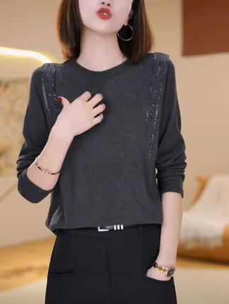 秋季上衣上新女装百搭新品长袖衬衣时尚显瘦气质2565