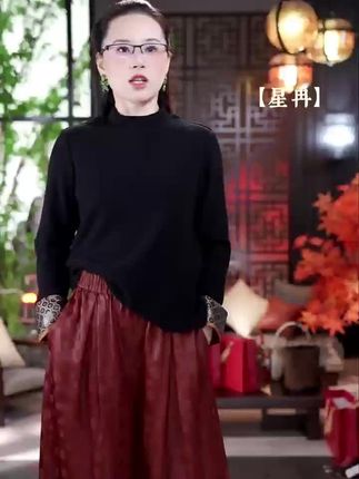 萧娘【星冉】德绒长袖打底中国风秋冬时尚百搭新中式上衣#秋冬穿搭 #高级感穿搭 #打底#上衣 #萧娘