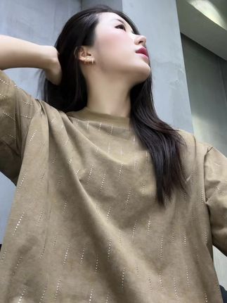新款男士美式虚线烫钻设计短袖T恤#ootd穿搭 #品质男装 #男士短袖 #潮牌 #男装搭配