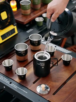 喜欢户外喝茶的选手,这套茶具真的太值得入手一套了 #户外茶具 #露营茶具 #茶具套装 #快客杯