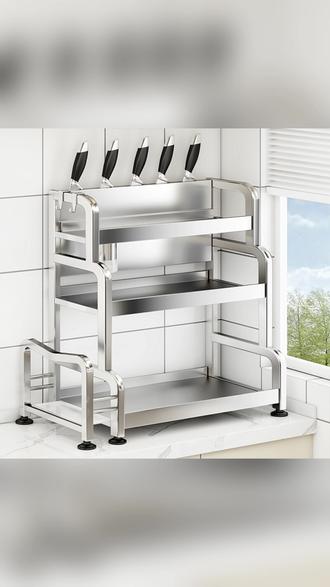 优勤不锈钢厨房调料置物架筷子刀架多功能盐调味罐收纳盒调味品架