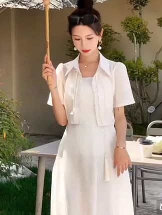 新中式连衣裙女2025夏季新款复古国风日常设计感小众仙女套装裙子#爆款热卖中 厂家直发