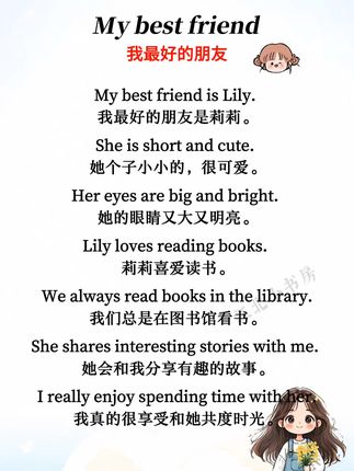 我最好的朋友《My best friend》,学好英语,多听多读是关键!每天5分钟,同步音频跟读#英语作文 #小学英语 #英语没那么难 #英语写作 #英语每天一分钟