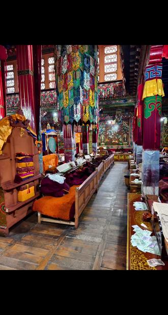 岗日托噶寺是宁玛派第二宗师龙钦巴(隆钦巴)尊者闭关和写经处,坐落在曲水才纳乡雄色寺的后山上,龙钦巴集成了《龙钦七宝藏》。一位雄色寺的觉姆看我们没现金,就给我们换了零钱,两处寺院都是觉姆们在修行。跟着指示牌“岗日堆嘠”往上走(岗日托噶也是音译),到达红色房子处,里面是尊者的石窟寝室。我的氧气罐忘记了已经用完,缺氧严重,在路程仅剩下四分之一时靠意志力走上去,脚步发软,东一脚西一脚,嗓子都哑掉了。下午到世界上最孤独的寺院—日托寺,它是公元14世纪由萨迦派夏加顿珠叔侄在山南贡嘎县的孤岛修建,三面环水,鸭鸥伴随着巨风吹袭,现有三到五位僧人常住。不得不感叹,羊湖雍措和纳木错太美,不信看看视频后面部分的景色,我回看时也有被感染到……#川藏旅行 #旅行随拍 #旅行 #原创视频 #带你去旅行