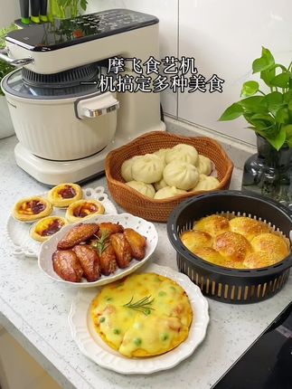 最近入手了这个#摩飞食艺食,一机多用,能绞肉、中西式揉面发面、还能烘烤搅拌炒干货…厨房小白也能秒变大厨#厨房好物#摩飞多功能厨师机