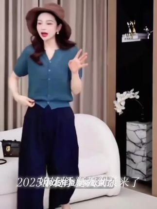 2025年夏季新款显瘦镂空洋气百搭短袖小众无袖纯色针织上衣H7-31#好物推荐#赠送运费险#好物分享