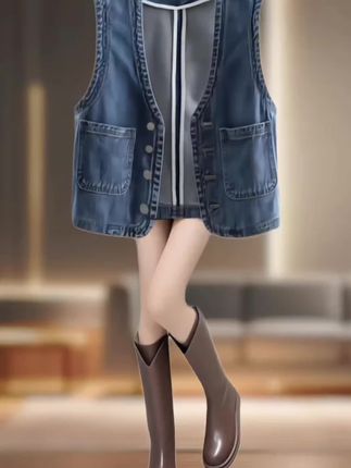 网红牛仔马甲女短款2025春秋新款韩版高档洋气轻薄背心上衣女外搭#洋气减龄#时尚穿搭 #喜欢看过来#时髦精的ootd #谁穿谁好看系列