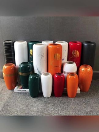 网红高档大号摆件塑料仿陶瓷新年乔迁客厅插花假花仿真花落地花瓶#花瓶