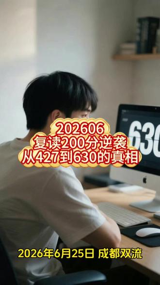 复读200分逆袭:从427到630的真相 他涨了200分,但真正改变的是这3个认知 #高考 #复读 #逆袭 #学习方法 #认知升级
