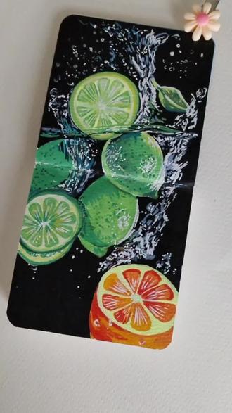 一分钟挑战夏日清凉,看是否成功###画柠檬 #手工卡片