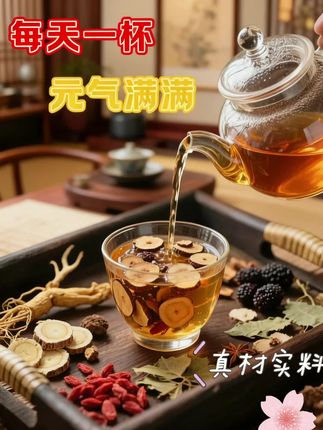 泡一杯人参枸杞九宝茶,仿佛开启一场风味之旅,揭开茶包,一股浓郁的草本香气扑鼻而来。人参的醇厚、枸杞的甘甜、红枣的馥郁交织在一起,瞬间唤醒嗅觉。将茶包放入杯中,注入热水,茶叶翻滚舞动,像是一场水中芭蕾。茶汤逐渐染上诱人的色泽,从浅黄到琥珀色,愈发浓郁。轻抿一口,人参的独特韵味在舌尖散开,带着微微的苦,却又被枸杞的甜、红枣的润迅速中和。口感层次丰富,既有草本的清新,又有果实的醇厚,余味悠长。再加上其他六味精心挑选的食材,生活压力大时,喝一口,舒缓身#心。无论是忙碌的工作日,还是慵懒的周末时光,泡上一杯人参枸杞九宝茶,在娶袅茶香中,可以反复冲泡。真的非常不错呢!适合经常加班熬夜的男士,每天一杯你会爱上它的#召唤茶友#人参枸杞九宝茶熬夜必备#今天你喝茶了吗#每日一茶