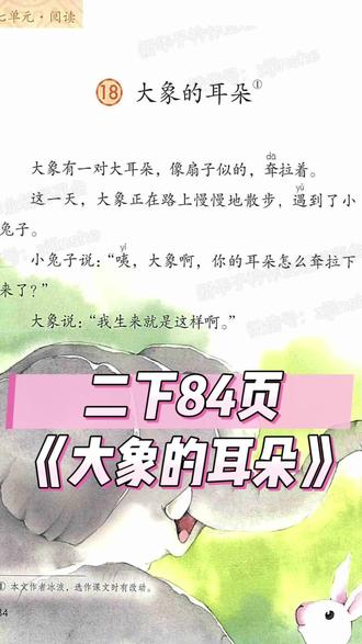 二年级下册《大象的耳朵》精讲,知识点全覆盖✨ #小学语文课文预习 #二年级语文 #大象的耳朵课堂笔记
