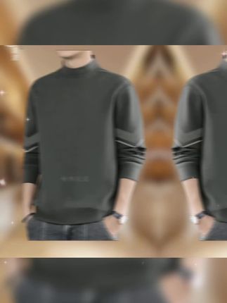 新款男士半高领双面绒打底衫#品质男装 #时尚穿搭 #加绒保暖