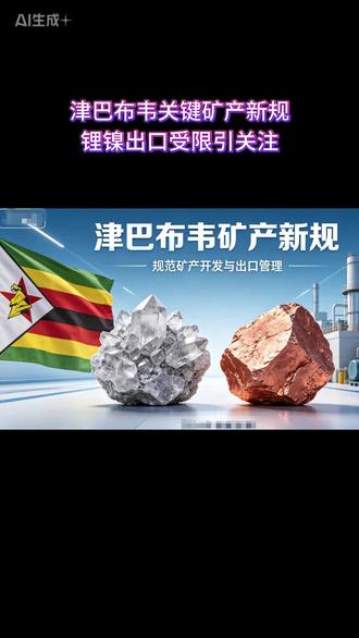 津巴布韦锂矿管制,新能源供应链或迎变局? 28日津巴布韦将锂、镍等矿产列入管制范畴,强制外资企业引入国家持股才可获开采许可 #上饶氧化镍回收 #碳酸锂行情 #钴粉回收报价 #碳酸锂 #雅安氧化钴回收公司
