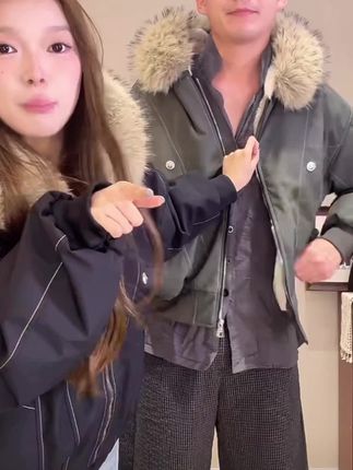 美式街头甜酷风座山雕外套加绒加厚冬季新款连帽棉服女派克服#女装#外套