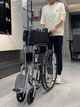 长寿泉手动轮椅车老年可折叠轻便可躺带坐便器残疾人偏瘫代步车医用可抬腿瘫痪病人骨折大体重旅游减震便携式手推车#适老化产品 #可折叠轮椅 #残疾人轮椅 #老年人代步车 #手推轮椅
