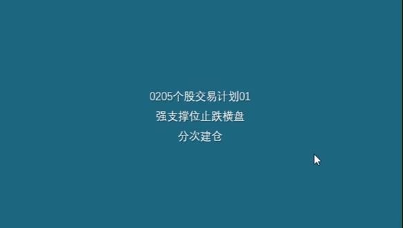 0205个股交易计划01,强支撑止跌横盘,分次建仓