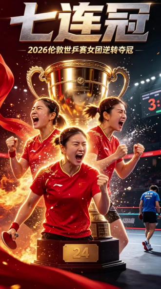 七连冠!国乒女队逆转日本队再夺世乒赛女团冠军#中国乒乓球 #世乒赛 #女团决赛 #冠军 #热点新闻事件