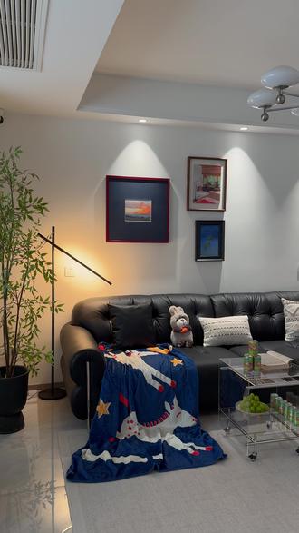 一个人的极简角落🔲 #Tubicen小黑条落地灯#线条落地灯#极简落地灯#生活美学#软装搭配