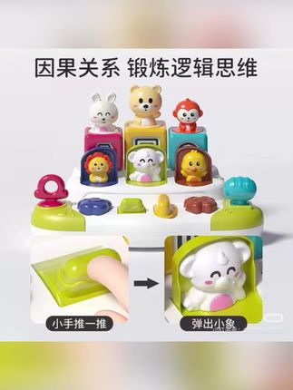 宝宝因果关系玩具早教益智婴儿童躲猫猫弹出式机关开关盒 #玩具#益智玩具 #儿童玩具 #亲子互动 #宝宝玩具