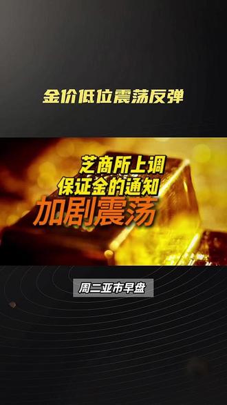 金价低位震荡反弹,芝商所上调保证金的通知加剧震荡 #金价#黄金#财经#金融#经济