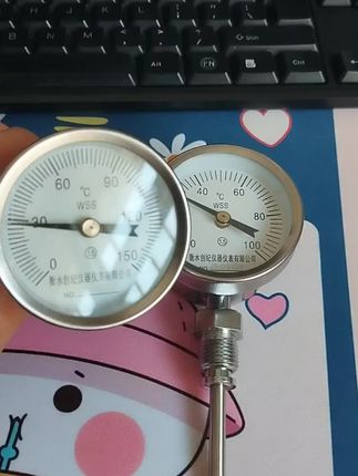 双金属温度计管道径轴向 WSS-311/301工业双金属插入式锅炉温度表