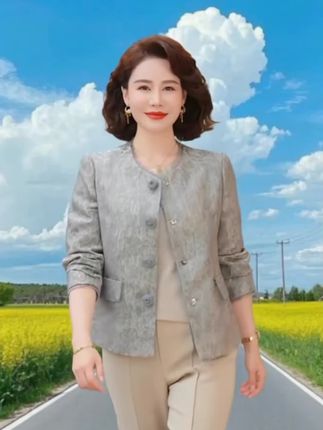 #新中式国风上衣时尚洋气短款夹克外套
